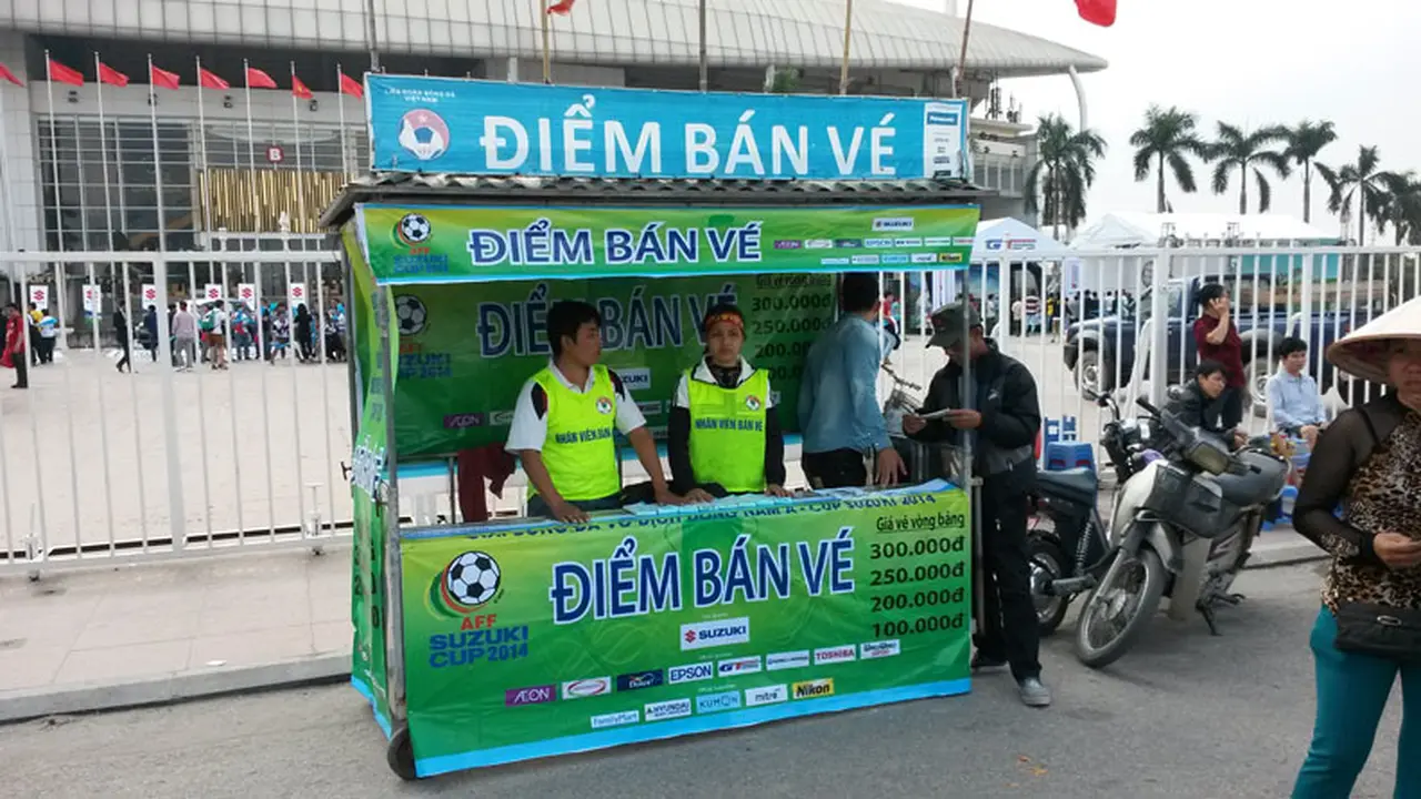 Gerobak tiket Piala AFF 2014 di Vietnam
