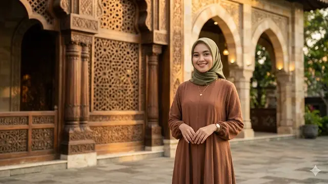 Warna Hijab yang Cocok untuk Gamis Earth Tone