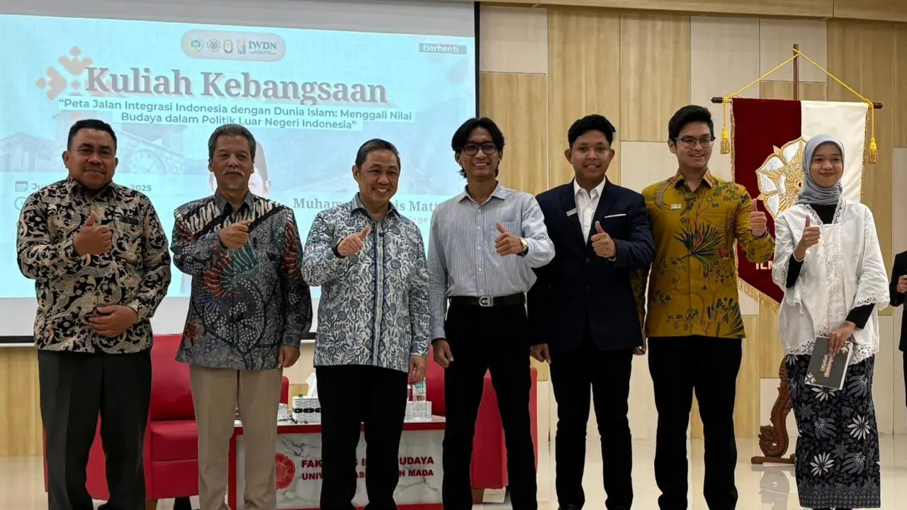 Wakil Menteri Luar Negeri, Anis Matta dalam Kuliah Kebangsaan bertajuk “Peta Jalan Integrasi Indonesia dengan Dunia Islam” di Universitas Gadjah Mada (UGM). (Istimewa)