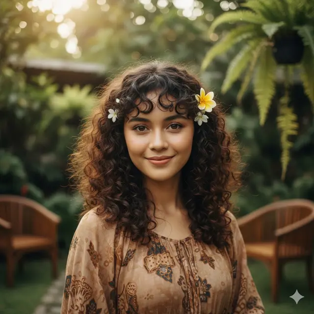 Birkin bangs untuk Rambut Keriting (Gemini AI)