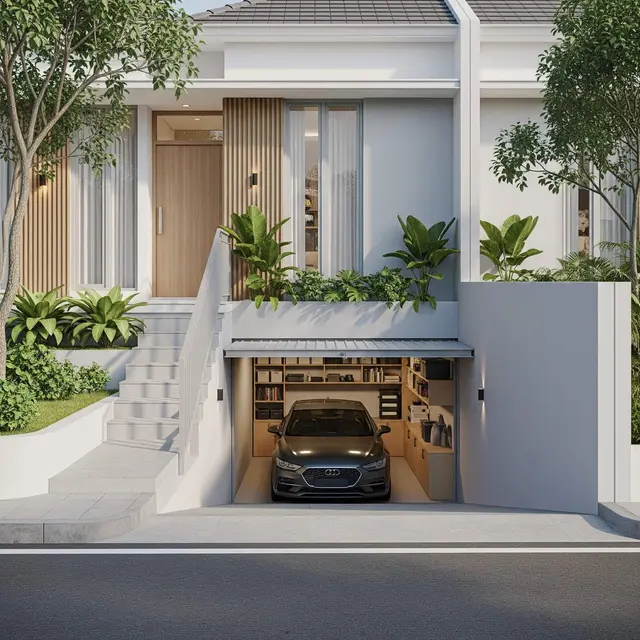 Desain Rumah dengan Basement Sederhana untuk Parkiran