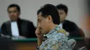 Andi Alfian Mallarangeng diduga terlibat korupsi pada proyek Pusat Pendidikan Pelatihan dan Sekolah Olah Raga Nasional (P3SON), Pengadilan Tipikor, Jakarta,  Senin (30/6/2014) (Liputan6.com/Miftahul Hayat)