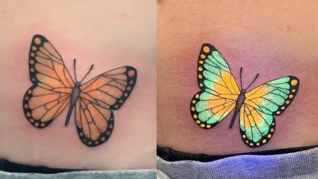 Potret Desain Tato Unik, Dapat Menyala Saat Terkena Sinar UV. (Sumber: Instagram/_____tukoi_____)