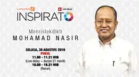 Live, Mohamad Nasir Soal Pendidikan di INSPIRATO Pukul 11:00 WIB