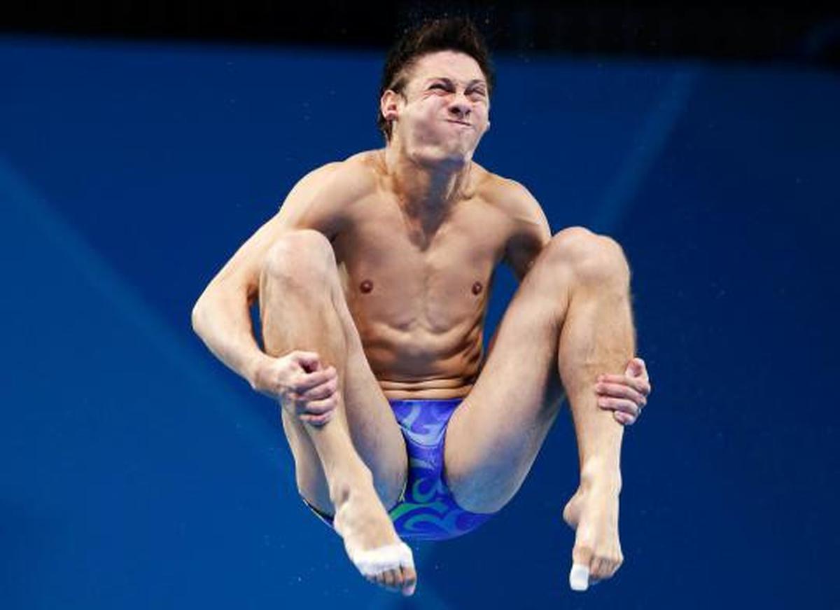 Ekspresi wajah atlet loncat indah Olimpiade 2012