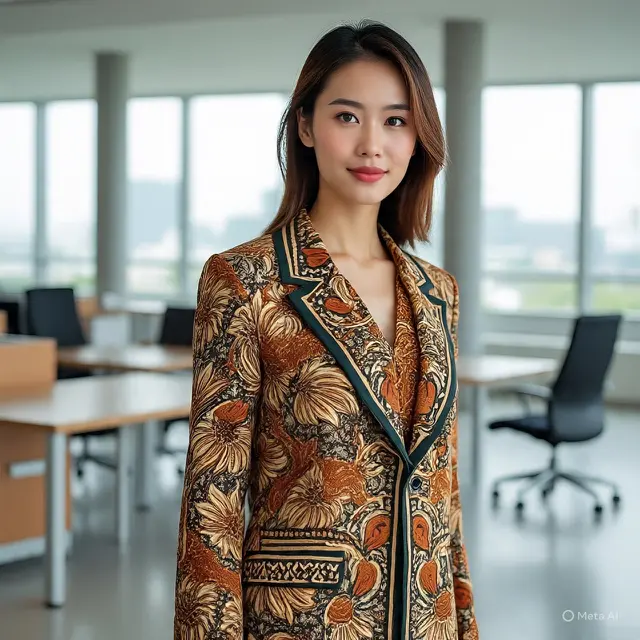 Blazer Batik Wanita Profesional