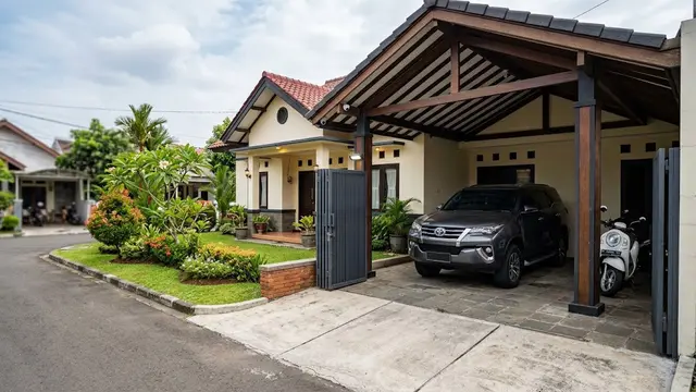 Desain Carport Rumah Tanpa Pagar