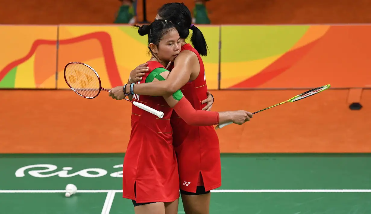 Kekalahan Nitya Krishinda Mahewswari/Greysia Polii membuat wakil Indonesia pada Olimpiade 2016 di sektor putri sudah habis. (AFP/Ed Jones)