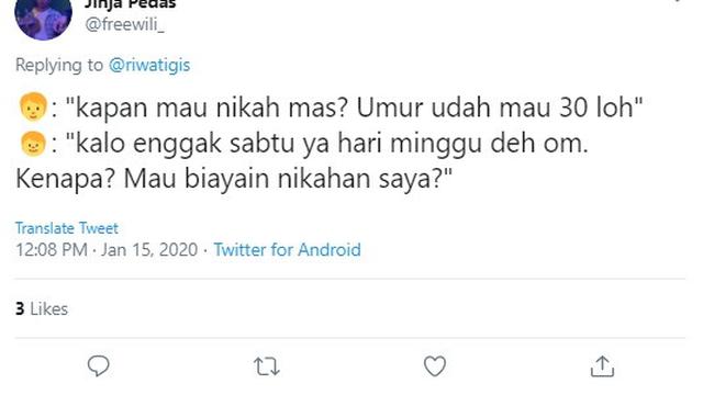 jawaban nyeleneh ketika ditanya kapan nikah