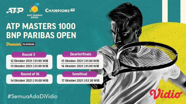Jadwal dan Live Streaming ATP BNP Paribas Open Indian Wells 2021 di Vidio Pekan Ini