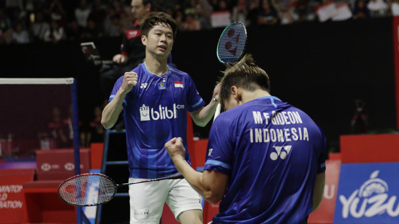 Ganda putra Indonesia, Kevin Sanjaya Sukamuljo/Marcus Fernaldi Gideon.