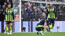 Keruntuhan Manchester City berlanjut. Mereka takluk 1-2 dari tuan rumah Aston Villa pada lanjutan Liga Inggris 2024/2025, Sabtu (21/12/2024). (AP Photo/Rui Vieira)