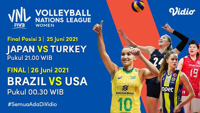 Link Live Streaming Grand Final Women VNL 2021 di Vidio, 25 dan 26 Juni