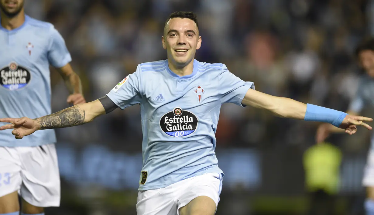 5. Iago Aspas. Setelah sempat gagal bersinar di Liverpool, striker asli Spanyol ini kembali ke klub masa kecilnya, Celta Vigo pada awal musim 2015. Lewat latihan intensif mengeksekusi bola mati, ia telah mencetak 7 gol untuk Celta Vigo dalam 5 musim terakhir. (AFP/Miguel Riopa)