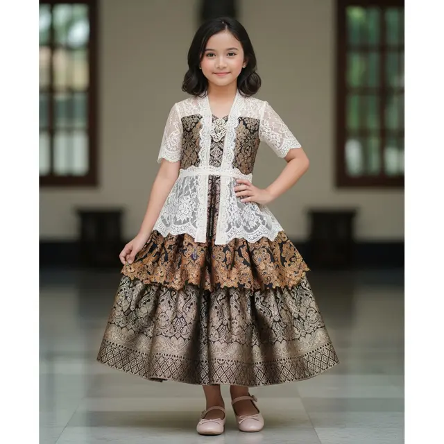 Model Dress Anak Kombinasi Brokat