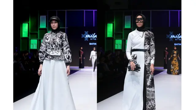 Busana muslim dengan desain batik unik