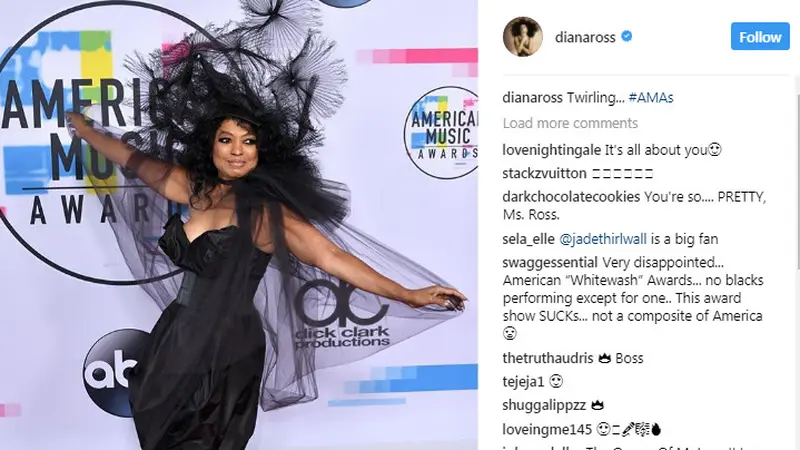 Diana Ross Tampil Heboh di American Music Awards 2017