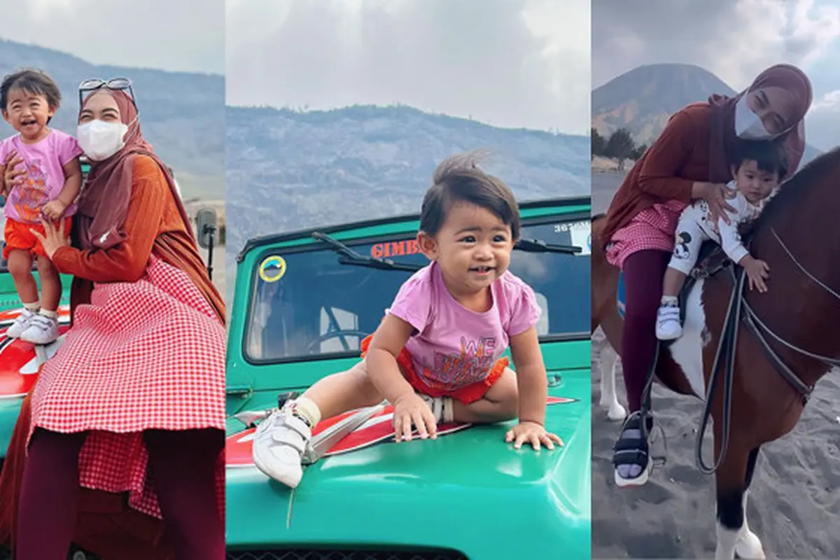 Ria Ricis dan Moana ke Gunung Bromo