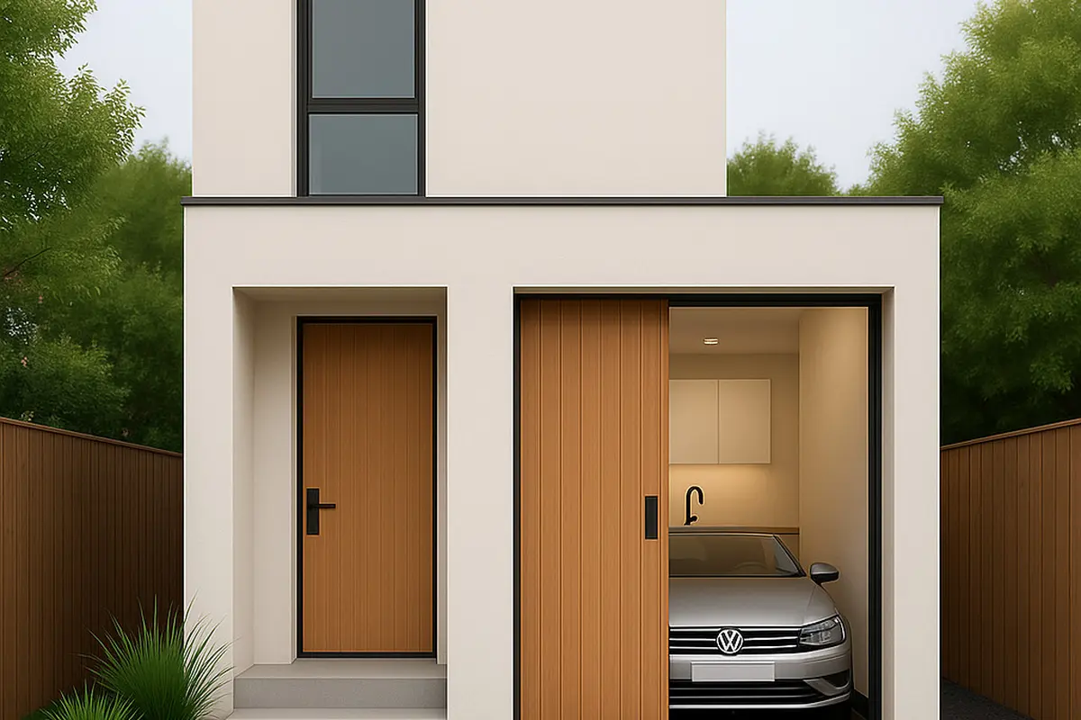 Model Rumah dengan Garasi Tersembunyi/via AI