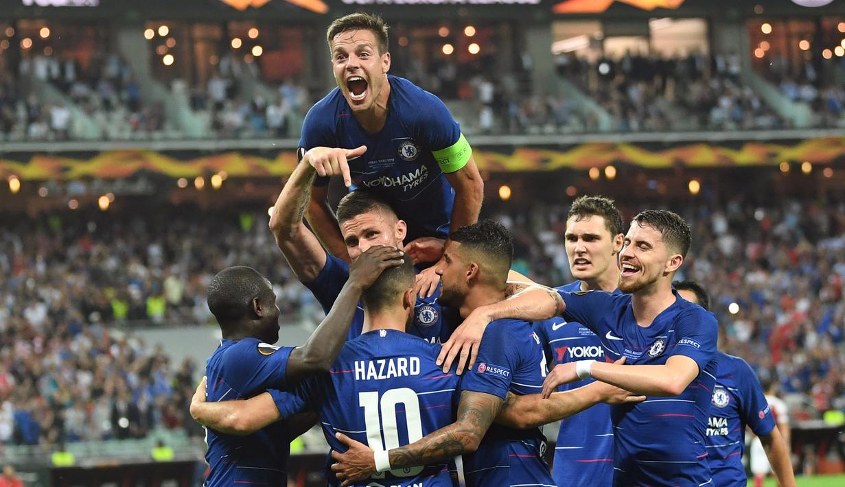4. Chelsea (kebobolan 0,9 gol per laga) - Musim 2019/2020 Chelsea memang tidak tampil impresif di Premier League. Namun dalam statistik di semua kompetisi, Chelsea menjadi salah satu klub yang jarang kebobolan pada abad ke-21. (AFP/Ozan Kose)