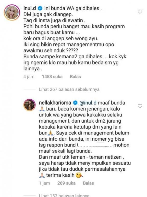 Dituding Tak Menganggap Inul Daratista, Nella Kharisma Beri Penjelasan. (instagram.com/nellakharisma)