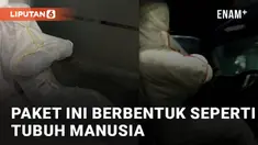 Sebuah paket dibungkus seperti bentuk tubuh manusia mengundang perhatian