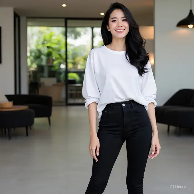 Celana High Waist & Kemeja Oversize