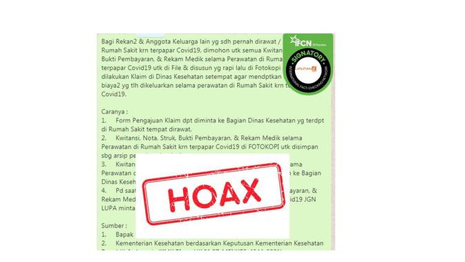 Cek Fakta: Tidak Benar Pasien Covid-19 di RS Bisa Ajukan Klaim Sendiri Melalui Dinas Kesehatan - Vimarsana News