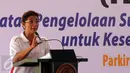 Menteri Kelautan dan Perikanan, Susi Pudjiastuti memberikan pidato pada puncak peringatan Hari Ikan Nasional ke-2 di Jakarta, Minggu (22/11/2015). Puncak Harkannas ke-2 dihadiri ibu Wakil Presiden, Mufidah Jusuf Kalla. (Liputan6.com/Helmi Fithriansyah)