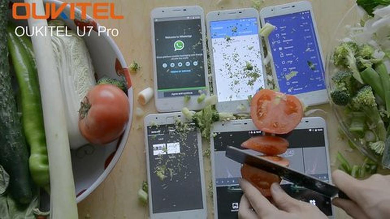 Layar Oukitel U700 Pro tetap 'mulus' walau terkena goresan pisau