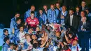 Adapun Napoli meraih scudetto setelah bermain imbang 1-1 melawan Udinese pada pekan ke-33 Liga Italia 2022-2023. (Alessandro Garofalo/LaPresse via AP)