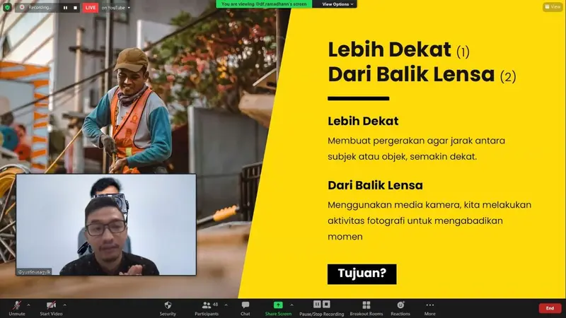 UKM ISO “Fotografi dan Videografi” Politeknik Energi dan Pertambangan (PEP) Bandung mengadakan kegiatan webinar yang berjudul Mining Fotografi “Lebih Dekat Dari Balik Lensa”.