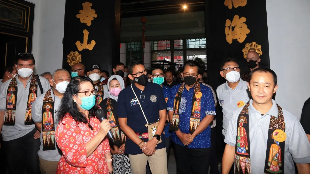 Menteri Pariwisata dan Ekonomi Kreatif, Sandiaga Uno, mengunjungi Kawasan Pecinan Glodok, Tamansari, Jakarta Barat (Istimewa)