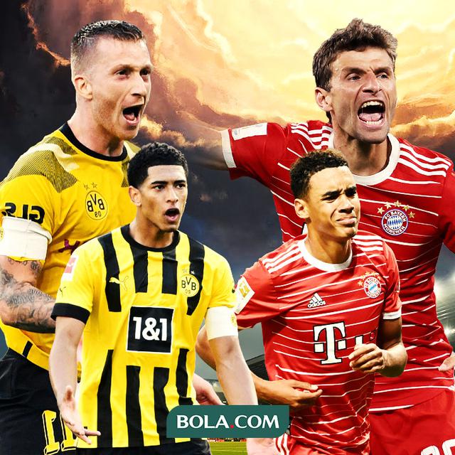 Ilustrasi - Pemain Borussia Dortmund vs Bayern Munchen