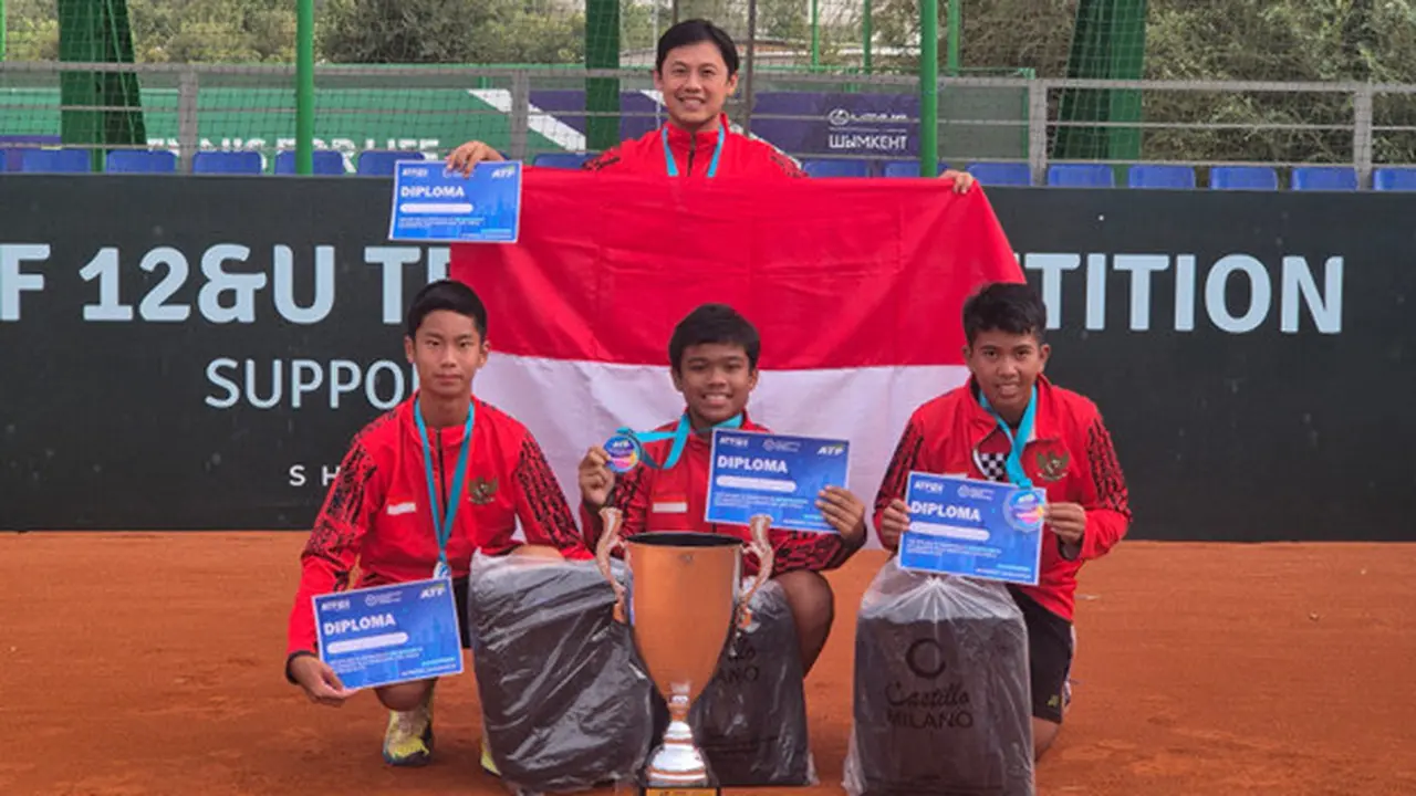 Hajar Korea Selatan 3-0, Indonesia Juara Tenis Asia U-12