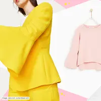 Busana dengan mode bell sleeve akan membuat penampilan kamu chic. (Image: zara.com, pullandbear.com. DI: Muhammad Iqbal Nurfajri)