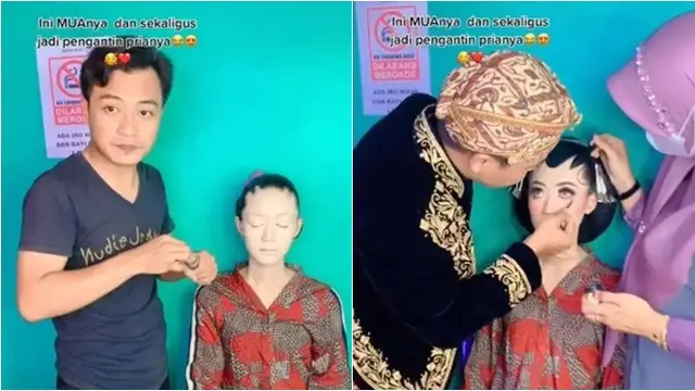 Potret 5 Pengantin Wanita Dirias Calon Suami yang Berprofesi MUA, Bikin Senyum