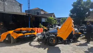 Kecelakaan Mclaren YouTuber Andra ST, Aki Sampai Terlempar