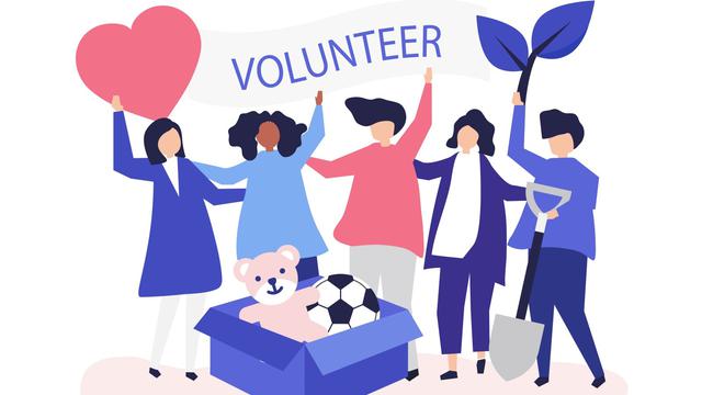 Ilustrasi sukarelawan, volunteer