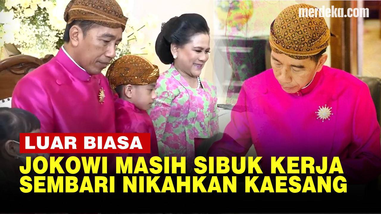 VIDEO: Viral, Momen Jokowi Masih Sibuk Kerja di Tengah Prosesi Pernikahan Kaesang