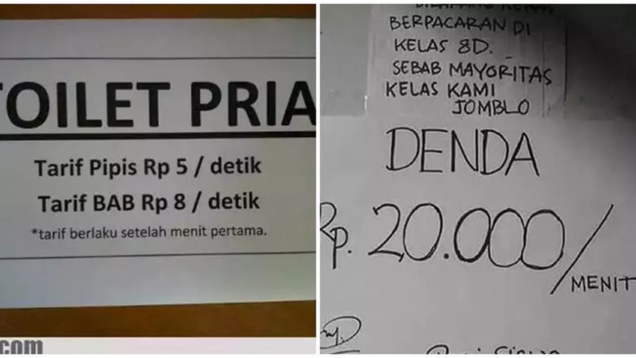 6 Tulisan Tarif di Tempat Umum Ini Nominalnya Nyeleneh, Harus Hitung Dulu