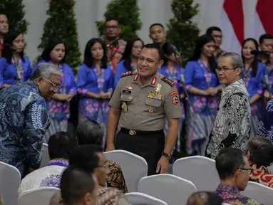 Ketua KPK terpilih periode 2019-2023, Firli Bahuri menghadiri  peringatan Hari Anti Korupsi Dunia (Hakordia) 2019 di Gedung Penunjang KPK, Jakarta, Senin (9/12/2019). KPK kembali menggelar Hari Antikorupsi Sedunia yang jatuh setiap 9 Desember. (Liputan6.com/Faizal Fanani)