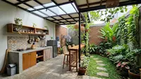9 Inspirasi Dapur Belakang Rumah yang Menyatu dengan Alam, Nyaman untuk Memasak
