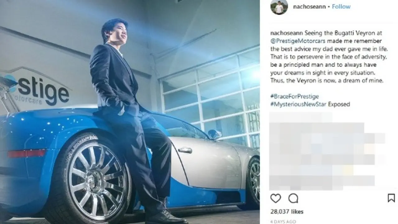 Putra Ahok Jadi Bintang Iklan Supercar Bugatti Seharga Rp33 M? (Instagram/@nachoseann)