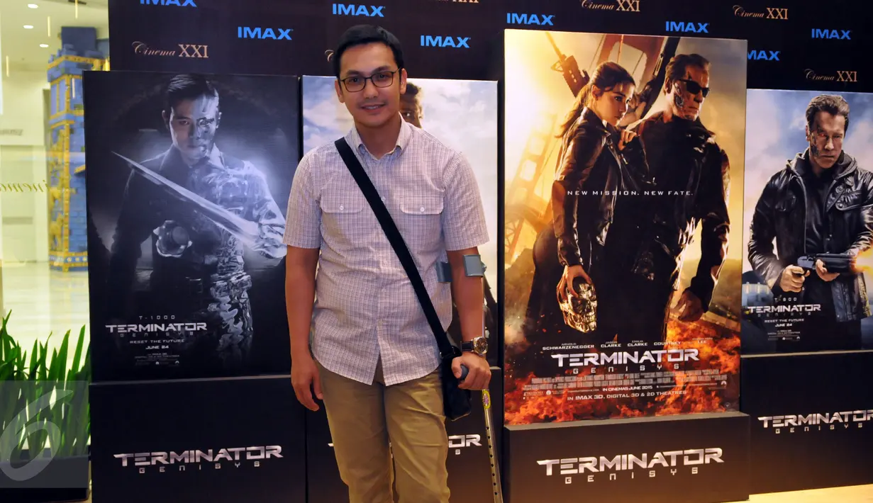 Mantan model dan aktor sinetron Gunawan ketika ditemui di premiere film Terminator Genisys di Gandaria City XXI, Jakarta, Rabu (24/6/2015). Terminator Genisys menceritakan tentang kehidupan di tahun 2029.(Liputan6.com/Panji Diksana) 