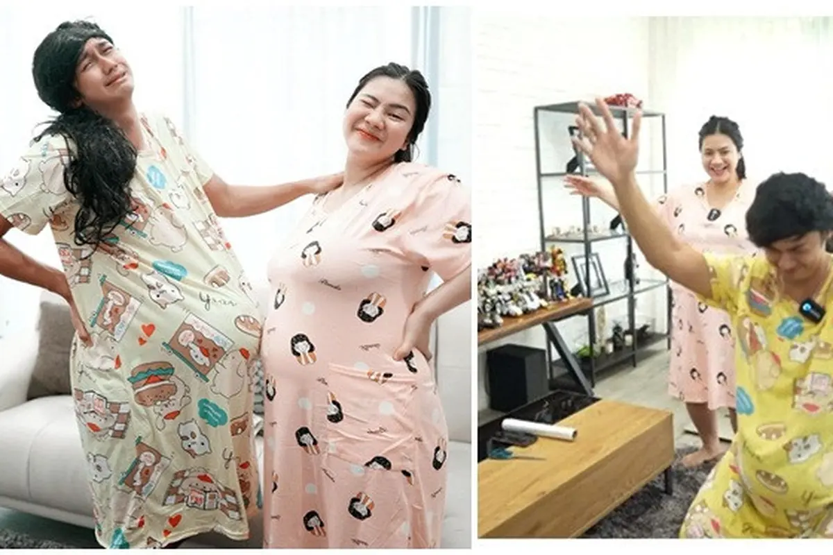 10 Potret Caesar Hito Coba Jadi Ibu Hamil, Diapresiasi Felicya Angelista
