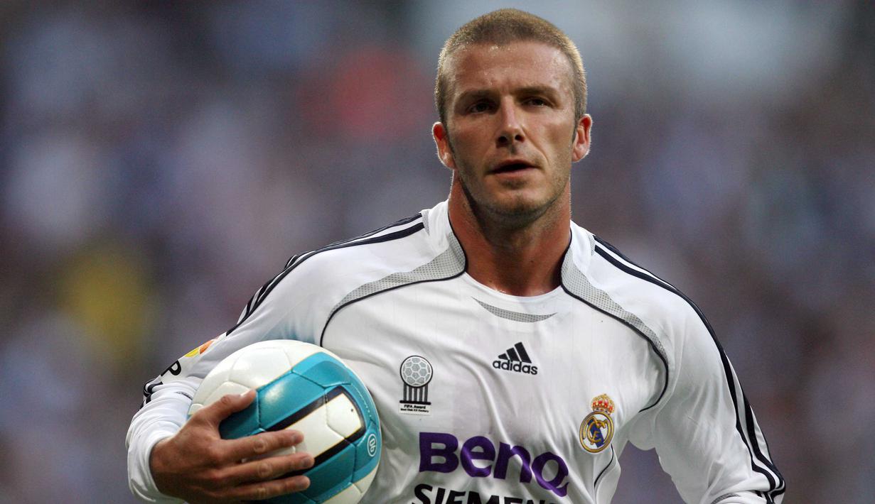 David Beckham mencetak 13 gol sama seperti Owen selama berseragam Real Madrid pada saat berkiprah di La Liga Spanyol. (AFP/Pedro Armestre)