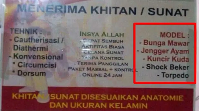 5 Papan Iklan Layanan Sunat Ini Bikin Tepuk Jidat