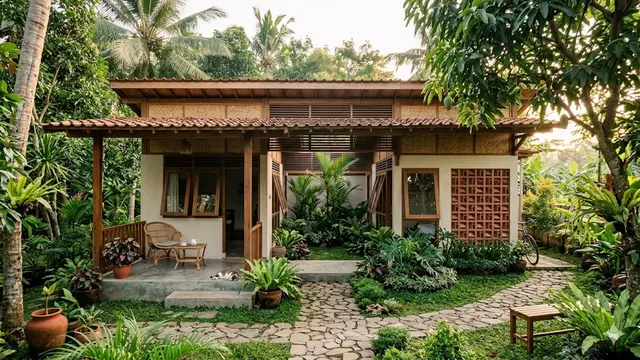Desain Rumah 6x9 dengan Konsep Tropis yang Sejuk dan Hemat Lahan