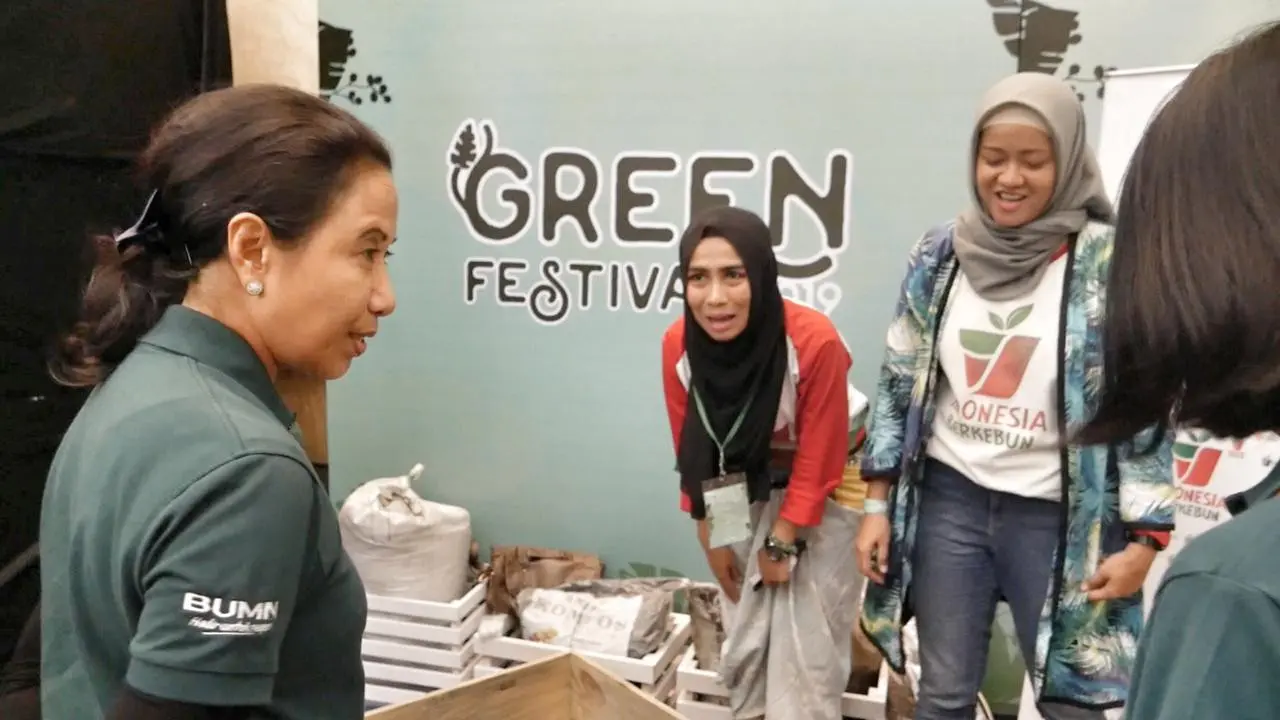 Menteri BUMN Rini Soemarno pada acara "Spirit Of Millennials: Green Festival 2019" di Jakarta Convention Center (JCC), Jumat (31/1/2019).